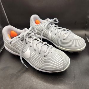 Nike Lunarlon Dragon Gray & White Softball Metal Cleats Size 6.5